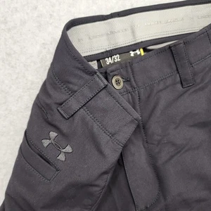 UNDER ARMOUR Black Match Play Golf Pants 34x32 Performance Stretch - Picture 1 of 7