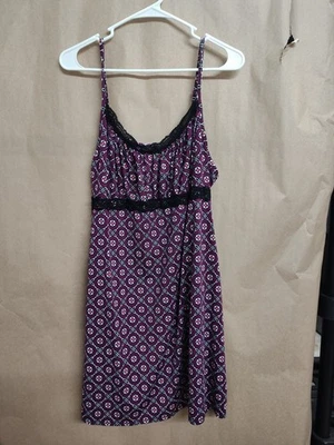 Vestido corto sin mangas geométrico púrpura George para mujer talla XL Foto 1 de 4