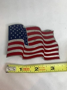 Wehende Gürtelschnalle amerikanische Flagge goldfarben Neuheit  - Bild 1 von 2