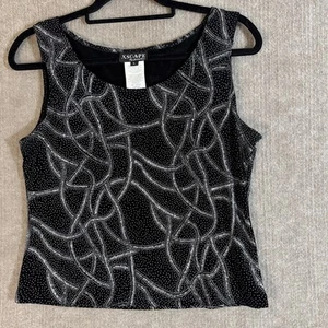 Xscape By Joanna Chen L Dressy Sleeveless Blouse Tank Glitter Stretch Tank - Picture 1 of 6