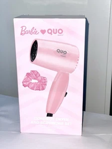 EDICIÓN LIMITADA Barbie X QUO Beauty de CONAIR Juego de secadora compacta y crunchie NUEVO - Imagen 1 de 6