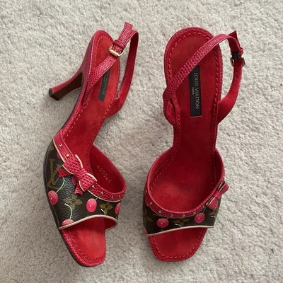 Louis Vuitton Takashi Murakami Monograma Cereza Cerise Arco Mula Sandalia Tacón Talla 38 Foto 1 de 4