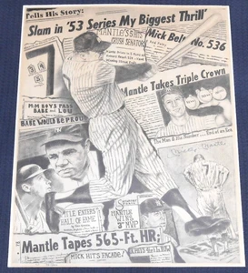 Mickey Mantle Signed Robert S. Simon Collage Lithograph - JSA Authenticated - Picture 1 of 6