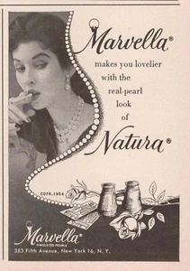 Marvella lässt dich schöner aussehen mit echter Perlenoptik Print Anzeige 1954 - Bild 1 von 1
