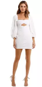 BEC AND BRIDGE Romantique Mini Dress Cotton White Size 8 AU RRP 330 WITH DEFECTS - Picture 1 of 8