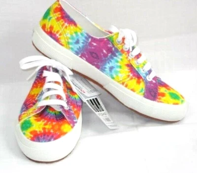 Superga Womens 2750 Fabric Fan Tie Dye Sneakers Size 8 Multicolor Canvas Cotton - Image 1 of 4