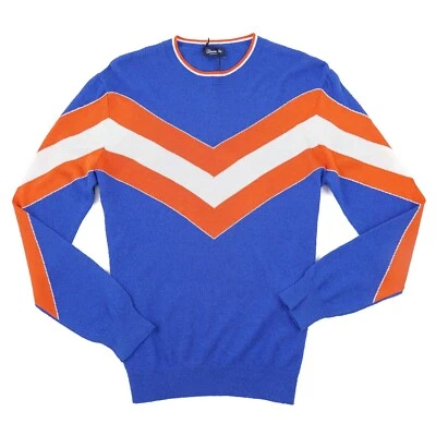 Suéter Drumohr Ligero Geométrico Tejido Chevron Algodón-Seda M (UE 50) NUEVO CON ETIQUETAS Foto 1 de 4