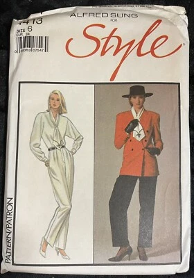 1988 STYLE 1413 ALFRED SUNG Lined Jacket BLOUSE Trousers Pants 6 Uncut Pattern - Image 1 of 2