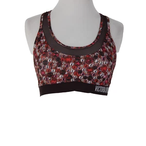 Victoria Secret Sport Sz Sp Black Burgundy Multi Gems Poly Elastane Sports Bra - Picture 1 of 15