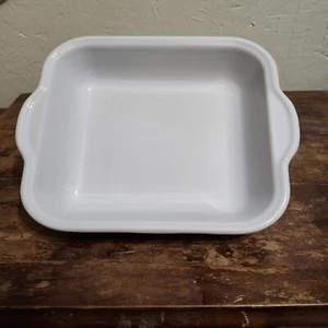 Cazuela pequeña de cerámica rectangular para hornear Emile Henry 8x6,5" blanca #401 - Imagen 1 de 8