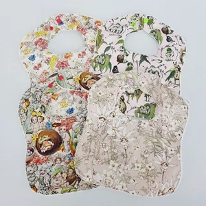 Baby Bibs May Gibbs Snuggle Pot Print Prints 4 x Pack 100% Cotton Handmade New - Picture 1 of 11
