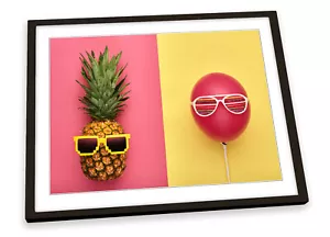 Occhiali da sole palloncino ananas STAMPA ARTISTICA INCORNICIATA quadro poster opera d'arte - Foto 1 di 5