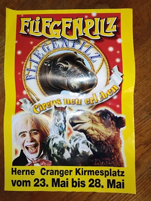 Plakat Circus Fliegenpilz Herne Tour 2007 Circo Zirkus Cirque Flußpferd Clown - Bild 1 von 4