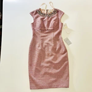 NWT Eliza J # EJ6M1674 Silver Sparkle Cocktail Dress - Size 2 - Jewel - Picture 1 of 21