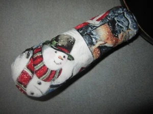 CHRISTMAS SNOWMAN DEER OWL HANDMADE FABRIC CAST IRON POT HANDLE SLEEVE COVER - Picture 1 of 1