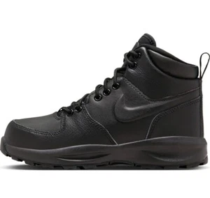 Size 4.5 (GS) - Nike Manoa Mid Triple Black - Picture 1 of 3