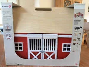 Schleich Scheune 42170 transportable Box + Tiere World of Nature Farm Live Holz - Bild 1 von 12