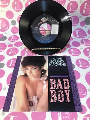 MIAMI SOUND MACHINE (Gloria Estefan): BAD BOY/SURRENDER PARADISE - 45RPM W/PS NM - Image 1 of 2