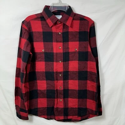 NWT Old Navy Red Buffalo Plaid Double-Brushed Flannel Shirt Flannel Small Dad - Image 1 of 4
