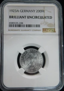 1923 A Deutschland 200m Inflationszeit NGC Stempelglanz - Bild 1 von 2