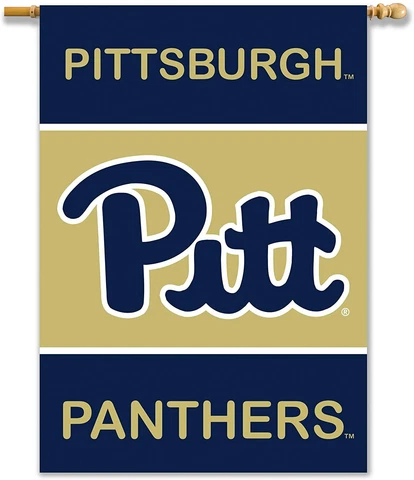 NCAA University of Pittsburgh Panthers 2-SIDED 28" X 40" BANNER w/Pole Sleeve Cover