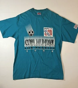 VTG 90s FIFA WORLD CUP 1994 USA T-SHIRT Size XL Single Stitch - Picture 1 of 10