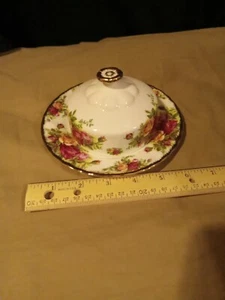 Nuevo plato de mantequilla cubierto redondo vintage Royal Albert/Doulton Old Country Roses - Imagen 1 de 5