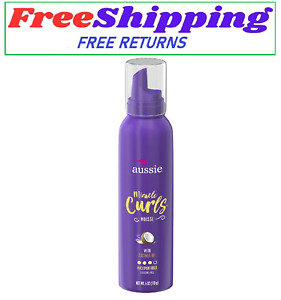 Aussie Miracle Curls Styling Mousse with Coconut & Jojoba Oil, for Curly Hair, U