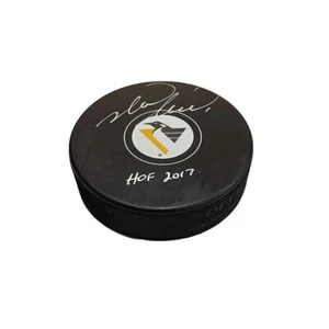 MARK RECCHI Signed Pittsburgh Penguins Puck - HOF 2017 (Exact Photo) - 00600 - Picture 1 of 2