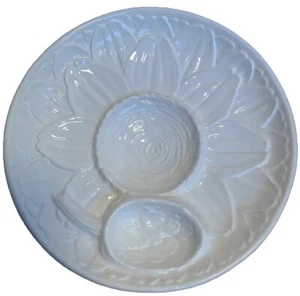 Vintage SUR LA TABLE Footed ARTICHOKE PLATE▪9 1/2" Portugal Ceramic Cream MINT - Picture 1 of 7