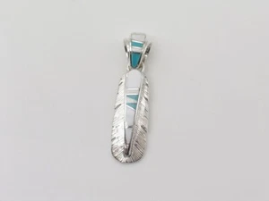 Navajo Sterling Silver Multi-Stone Native American Handmade Pendant - Picture 1 of 7