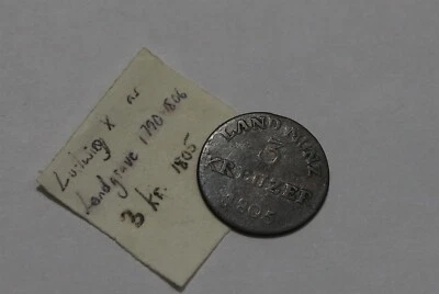 🧭 🇩🇪 GERMANY HESSE-CASSEL 3 KREUZER 1805 B73 #K8195 - Image 1 of 3