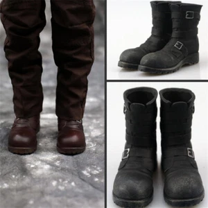 1/6 Scale Brown Black Medium Boots Model Hollow Tank Soldier Combat Boots - Picture 1 of 11