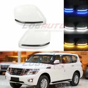 For Nissan Patrol 2016-2019 LED Rearview Side Mirror Dynamic Turn Light Milky - Picture 1 of 10