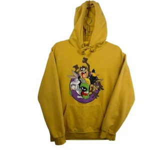 Felpa con cappuccio grafica gruppo personaggi Looney Tunes gialla misto cotone L - Foto 1 di 6