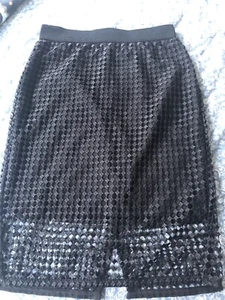 Ausgezeichneter Ann Taylor schwarz Blumenmuster elastische Taille Bleistiftrock 2p - Bild 1 von 6