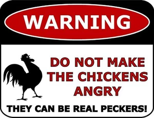 Blinkendes blinkendes rotes LED laminiertes lustiges Schild Warnung macht die Hühner nicht - Bild 1 von 6