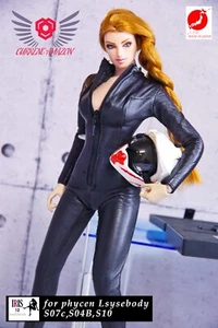 1/6 action Figure FEMALE real leather catsuit FOR TBLEAGUE / PHICEN Handmade - Picture 1 of 9