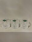 Set of 3 Shannon Crystal Cut Clear Old Fashioned Whiskey glasses