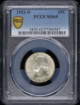 1952-D 25C Washington Quarter PCGS MS65 - Image 1 of 2