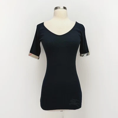 Top Burberry Brit para mujer de colección Y2K Nova Check cuello redondo XS silencioso lujo *Leer Foto 1 de 4