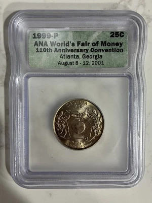 1999 P GEORGIA STATE QUARTER SAMPLE ICG SLAB COIN FROM ANA EXPO - ATLANTA, 2001 - Image 1 of 3