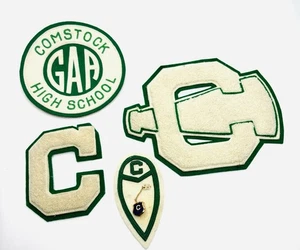 Vintage Letterman Varsity Buchstabe C grün und weiß Cheerleading - Bild 1 von 4