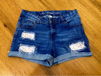 Cat &Jack Super Stretch Shorts Girls XL 14/16 So Cute! Distressed Love These! - Image 1 of 4