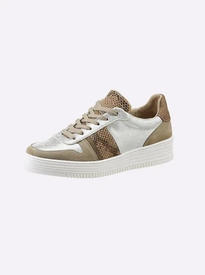 Mode von Heine Damen Schuhe Sneaker Turnschuhe taupe silber Gr. 41 NEU - Bild 1 von 4