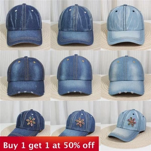 Gorra de béisbol ajustable personalizada de moda denim de moda elegante sombrero visera nueva - Imagen 1 de 15