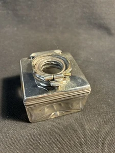 Silver Topped,Victorian,Crystal Cut, Inkwell. 1850’s Onwards. Piece Missing.good - Picture 1 of 11