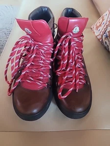 Moncler Wanderschuhe braun & rot Leder Größe 9,5 / 42 - Bild 1 von 6