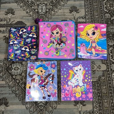 Carpeta vintage Lisa Frank Cherri Candy Girl helado brillo 3 anillos cremallera con carpetas Foto 1 de 4