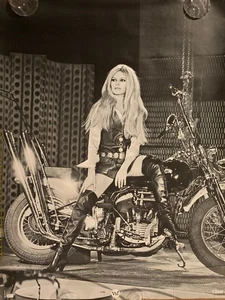 Brigitte Bardot on a Harley Ed Sullivan Show Original Vintage Poster 1967 32x42 - Picture 1 of 1